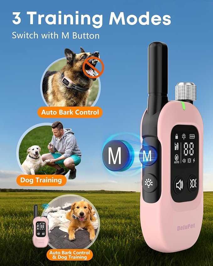2-in-1 Dog Bark Collar & Training Collar with Remote, 4500FT Range