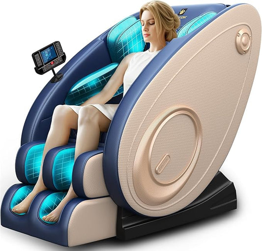 BILITOK Massage Chair Blue-Tooth Connection and Speaker, Recliner with Zero Gravity with Full Body Air Pressure, Easy to Use at Home and in The Office