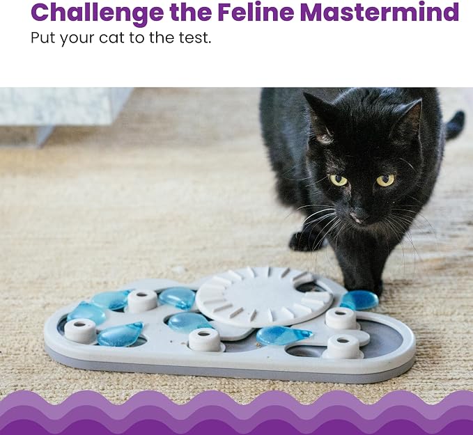 Catstages Nina Ottosson Rainy Day Puzzle & Play Cat Toy Treat Puzzle, 14" | Level 3 Advanced, 19 Hidden Treat Cups, Problem Solving, Interactive Enrichment, Slow Feeder, Indoor Cats & Kittens