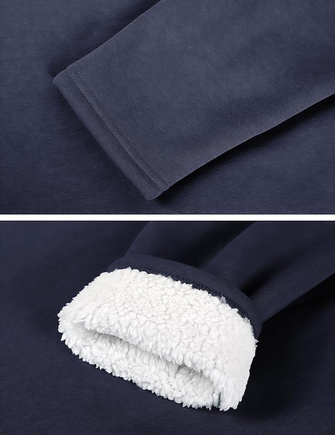 Yeokou Women Warm Sherpa Lined Fleece Crewneck Sport Sweatshirt Pullover Loungewear