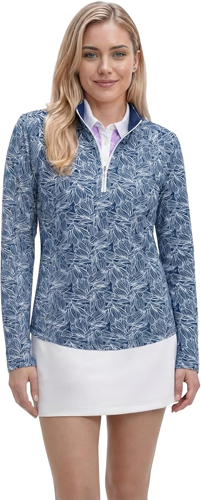 Izod Women's 1/4 Zip Pullover Performance Stretch Long Sleeve Golf Running