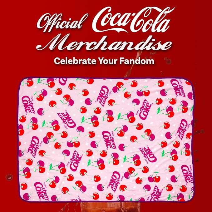 Silver Buffalo Coca-Cola Cherry Coke Logo 45" x 60" Fleece Throw, Soft and Cozy Blanket, 185 GSM