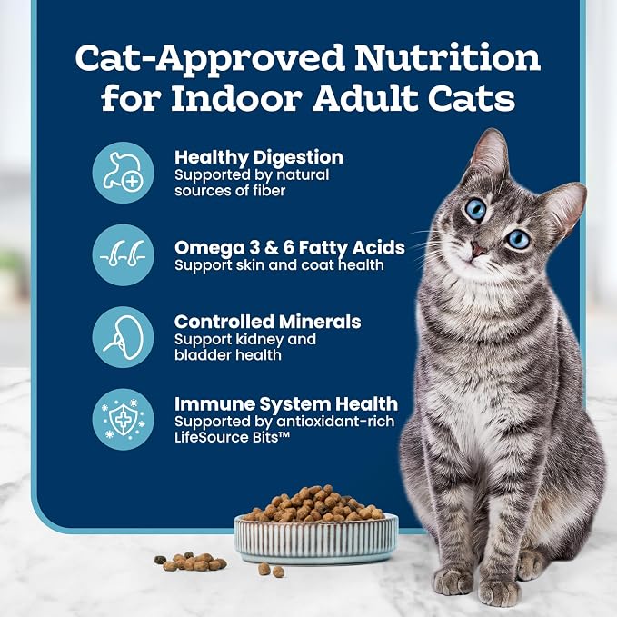 Blue Buffalo Tastefuls Chicken Adult Indoor Dry Cat Food, 10 lb | Chicken & Brown Rice Recipe, Antioxidant-Rich LifeSource Bits, Supports Coat Health