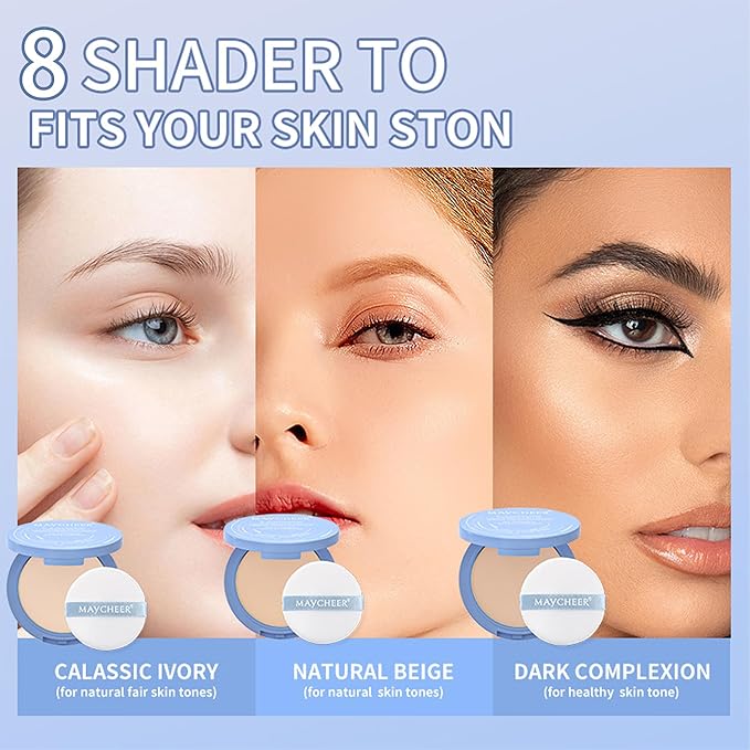 Face Powder, Setting Powder, Lasting Waterproof Oil Absorbing Pressed Powders Compact for Face (#05 SOFT HONEY)