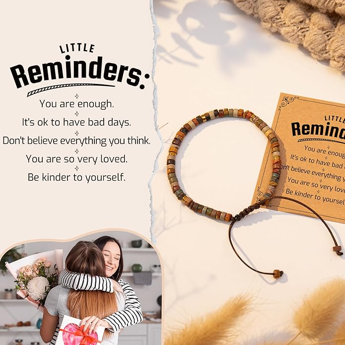 Inspirational Gifts Bracelets for Women: Valentines Mothers Day Birthday Gifts for Women Friends Sister Mom - Healing Natural Stone Beads Bracelets Thinking of you Get Well Soon Gift for Women