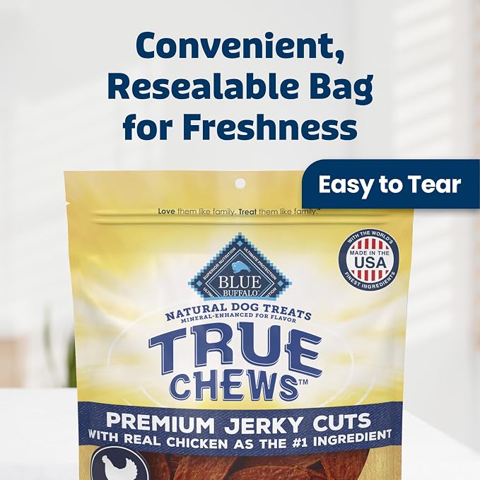 Blue Buffalo True Chews Premium Jerky Cuts Chicken Dog Treats, 32 oz | Real Chicken First, Tender & Tasty, Made in the USA, No Artificial Preservatives