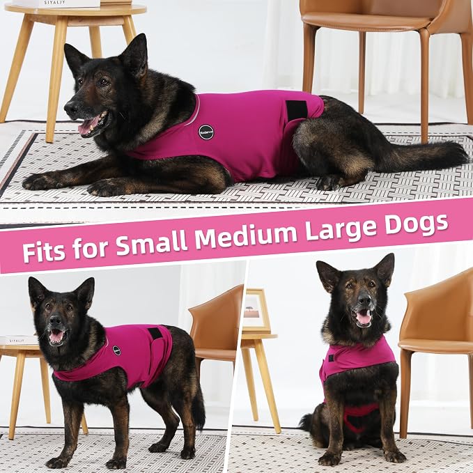 Dog Anxiety Jacket, Skin-Friendly Dog Calming Shirt - Dog Coat for Thunder, Fireworks, Vet Visits and Separation - Keep Pet Calm Without Medicine & Training, Anti Anxiety, Rose, XX-Large