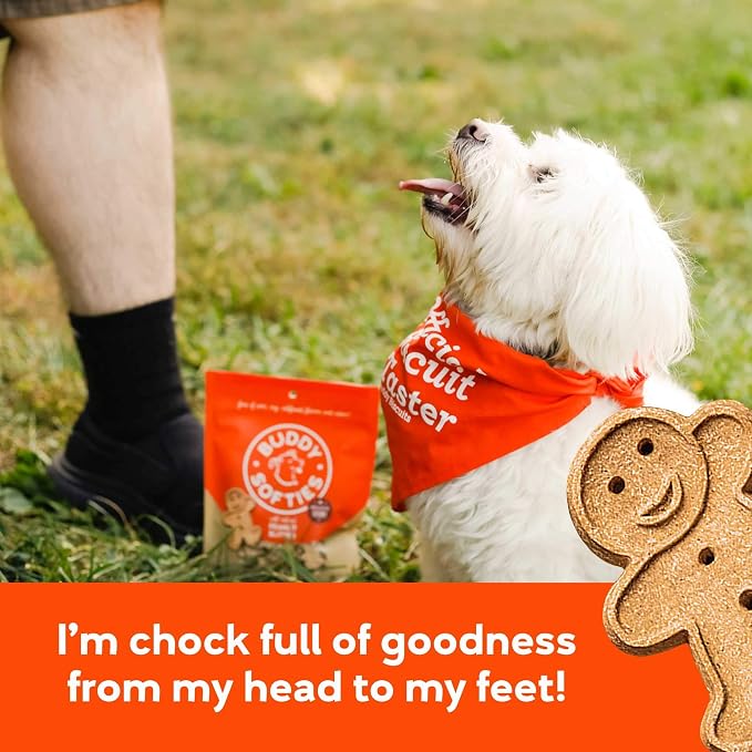 TIKI PETS Buddy Biscuits Softies 8 oz Pouch, Soft & Chewy, Natural Peanut Butter Flavor Dog Treats, Oven Baked in The USA (Pack of 3)