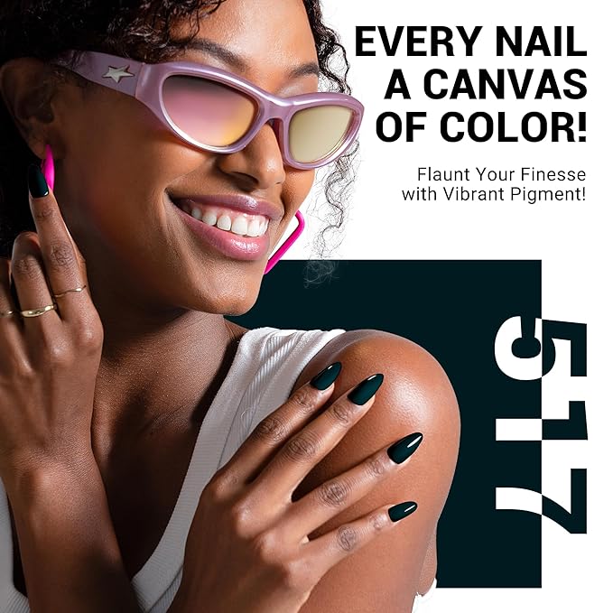 MelodySusie Thick Black Gel Nail Polish, 0.5fl oz Dark Green Nail Polish Soak Off UV LED Blackish Green Gel Polish Gift for Women Nail Art Manicure Salon DIY Nail Design Decoration at Home-517