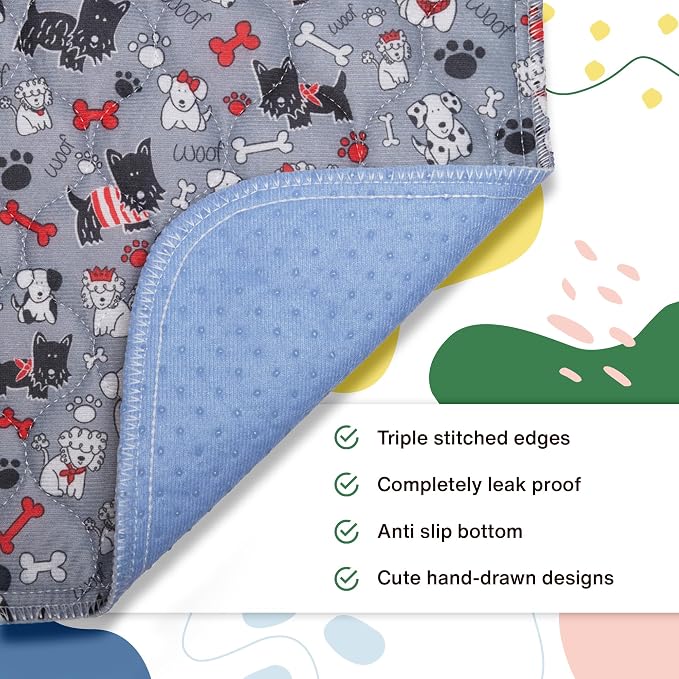 Caldwell's Pet Supply Co. 20x30 Washable Pee Pads for Dogs, Small | Reusable, Puppy Potty Mat, Waterproof, All Breeds, Set of 2