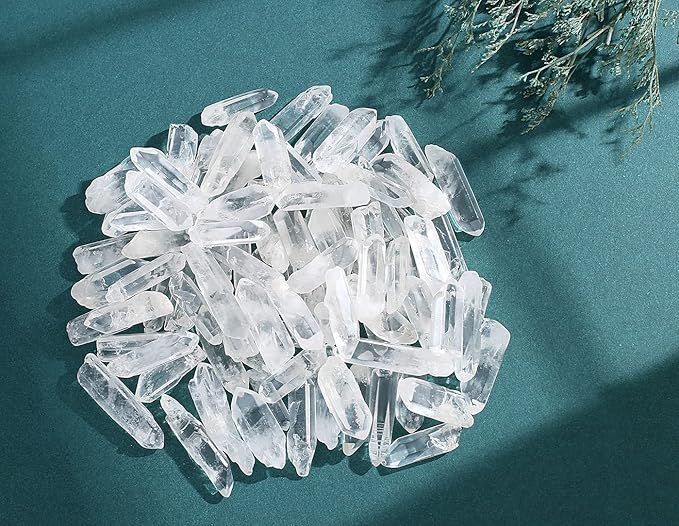 DUQGUHO Clear Quartz Crystals Points Bulks Healing Crystal Stones Irregular Shape Raw Quartz Points Crystal Wand for Jewelry Making Polishing Cabbing Reiki Energy Balance 0.8-1.6" 0.22 lb