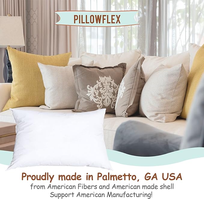 Pillowflex Synthetic Down Pillow Insert 12x40 in - Karate Chop Pillow | Large Rectangle Sham Form, Plush Polyester Cotton Blend, Cloud-Like Comfort, Clump-Resistant Fill, Smooth Elegant Finish