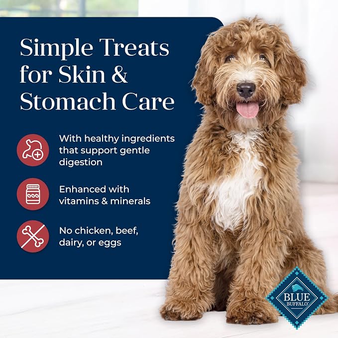 Blue Buffalo Basics Crunchy Dog Biscuits for Skin & Stomach Care, Limited Ingredient Diet Dog Treats, Salmon & Potato Recipe, 6-oz. Bag (Pack of 6)