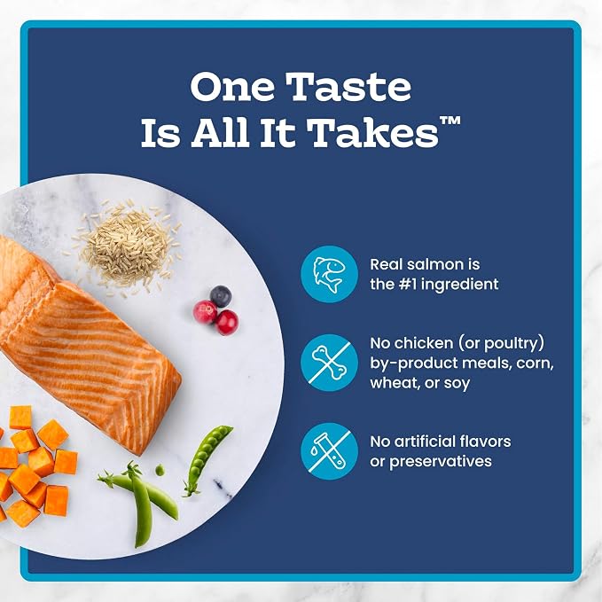 Blue Buffalo Tastefuls Salmon Adult Indoor Dry Cat Food, 22 lb | Salmon & Brown Rice Recipe, Antioxidant-Rich LifeSource Bits, No Corn, Wheat, or Soy