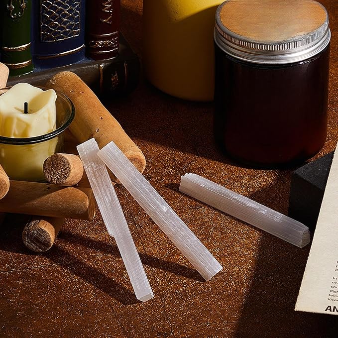 Tessco for you 36 Pieces 2 to 2.7 Inches Selenite Crystal Wands Selenite Sticks White Crystals and Healing Stones Spiritual Long Healing Crystals Stick for Reiki Energy Home Supplies