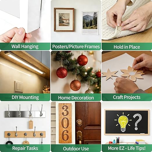 EZlifego Heavy Duty Invisible Bond Nano Double Sided Mounting Tape, 16.5FT | Nano-Tech, Holds up to 72 lbs, All-Purpose, Instant Hold, Industrial-Strength Adhesive, Indoor & Outdoor Decor,Back to School