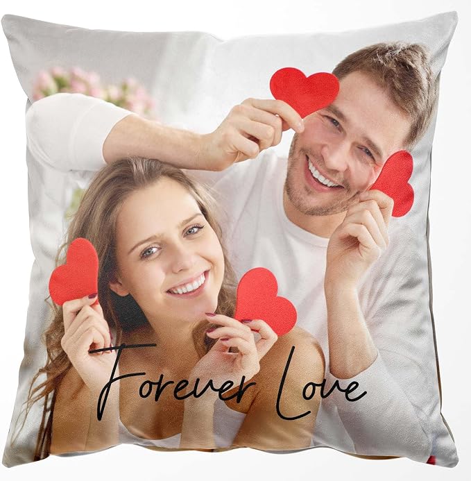 Easycosy Velvet Custom Pillow 22"x22" Two-Sided Customized Photo Pillowcase, Personalized Pillow Cover with Photo, Custom Love Keepsake Gifts (Optional Pillow Insert)