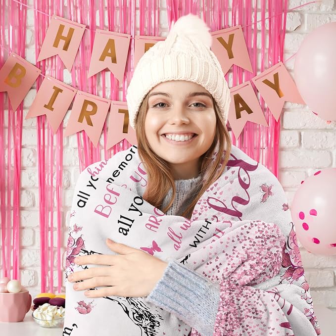Vuinezo Birthday Gifts for Women Blanket 50"X60" | Birthday Gifts for Girls/Mom/Sister/Wife，Gifts for Her Birthday, Bday Gift for Her