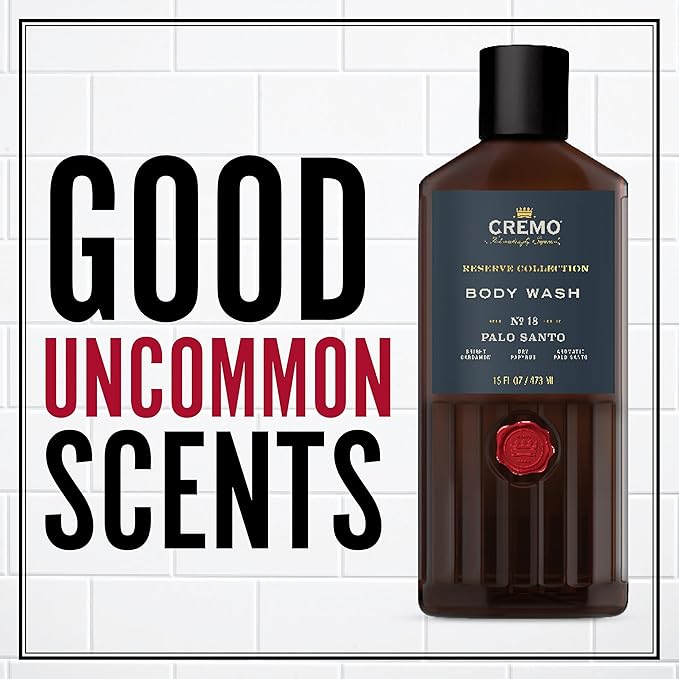 Cremo Body Wash for Men, Rich-Lathering Palo Santo, 16 Fl Oz (Pack of 12)