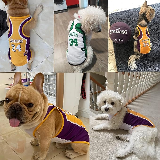 3Pack Dog Clothes for Small Dog Girl Puppy Clothes for Chihuahua Yorkies Bulldog Clothes for Medium Dogs Boy Basketball Jersey Pet Outfits Shirt Apparel Accessories,2XL