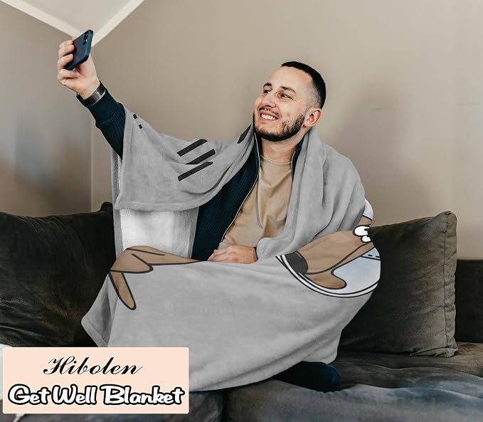 Get Well Gifts for Women/Men After Surgery, Sympathy Gift, Feel Better/Get Well Soon Gifts for Women, Surgery Recovery Gifts for Men, at Least You Dont Have to Wear A Cone Blanket 40"x50"