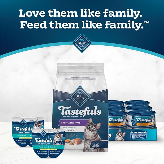Blue Buffalo Tastefuls Chicken & Brown Rice Active Dry Cat Food, 3 lb | Chicken & Brown Rice Recipe, Antioxidant-Rich LifeSource Bits, No Corn, Wheat, or Soy