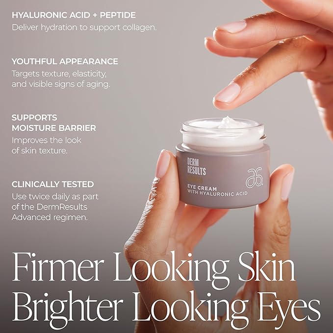 Arbonne DermResults Advanced Eye Cream with Hyaluronic Acid – Hydrating Under Eye Cream – Gentle Formula for All Skin Types 0.5 oz (15 g)