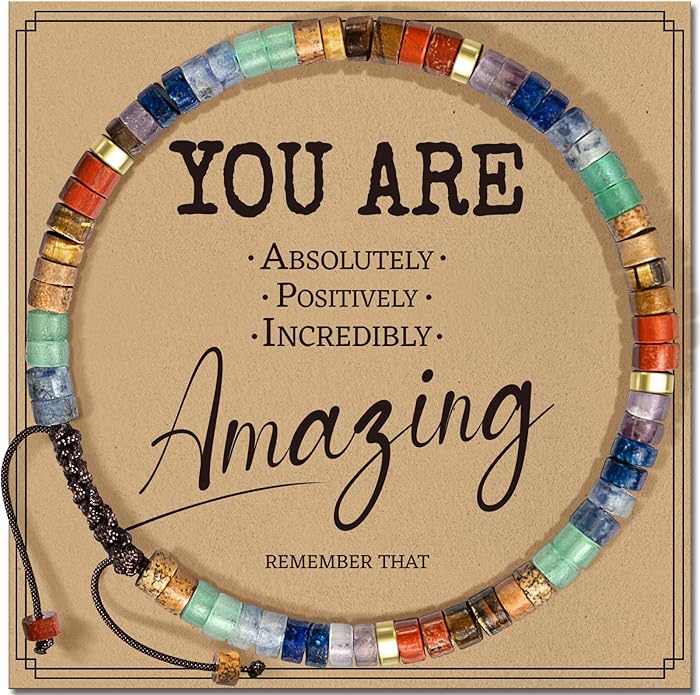 Inspirational Gifts Bracelets for Women: Valentines Mothers Day Birthday Gifts for Women Friends Sister Mom - Healing Natural Stone Beads Bracelets Thinking of you Get Well Soon Gift for Women