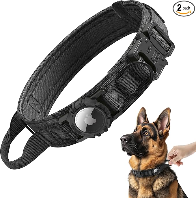 Upgraded Airtag Dog Collar Waterproof, Adjustable GPS Training Nylon