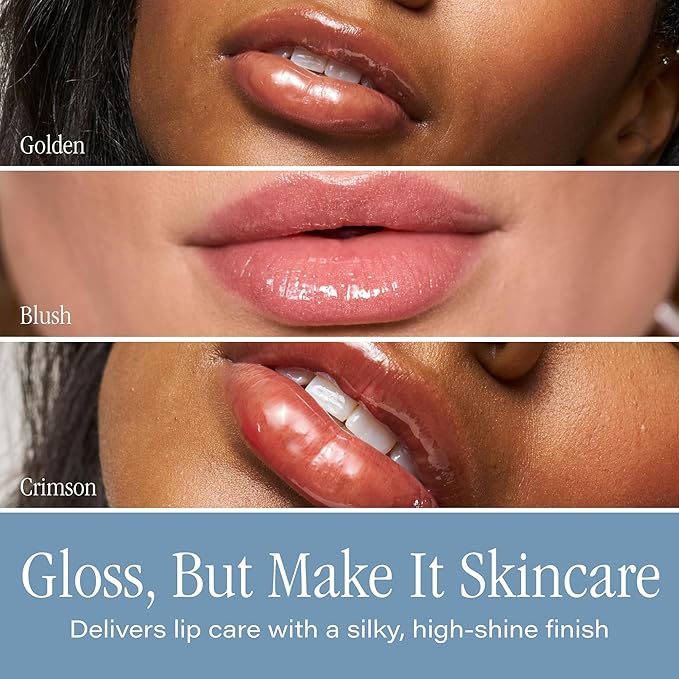 SKINN Holiday Trio Bundle Luminous Lip Oil (Crimson Blush, Golden) - Red Holiday Box