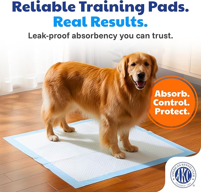 AKC Dog Training Pads, XL 28" x 30", Fresh Scent, 50 Count