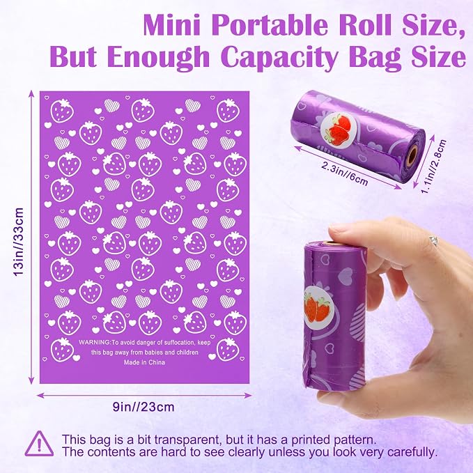 Luxiv 150Pcs Sanitary Napkin Disposal Bags, Pink Disposable Sanitary Bag Personal Care Disposal for Tampons Trash Bag, Disposable Mini Bags for Women Privacy Handling Bag Diaper Sack (Purple)