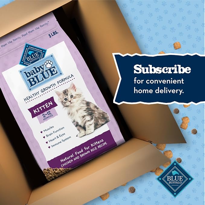 Blue Buffalo Baby Blue Chicken Kitten Natural Dry Cat Food, 5 lb | Real Chicken #1 Ingredient Plus Brown Rice, with DHA for Cognitive Development, Antioxidant-Rich LifeSource Bits