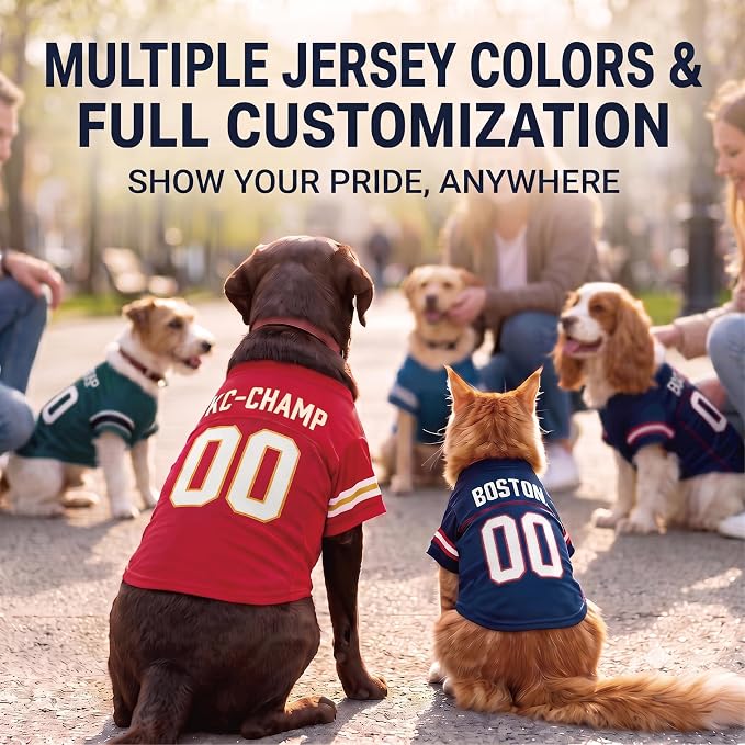 Houston Dog Clothes Personalized Pet Jersey T-Shirt Custom Name Number