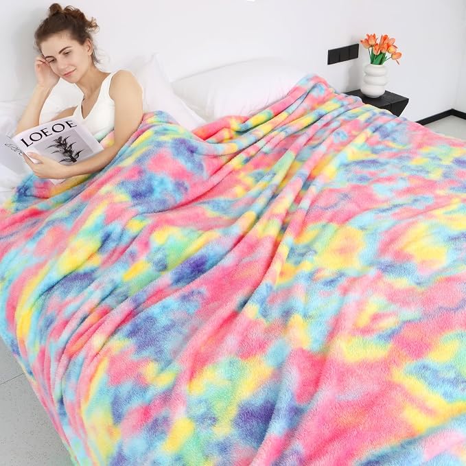 obinsm Fleece Throw Blanket Queen Size, Soft Fuzzy Blankets for Bed | Warm Lightweight Plush Large Blanket for Women Adults Room Decor 90x 90 in