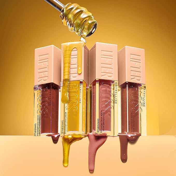 MAYBELLINE Lifter Gloss, Hydrating Honey'd Lip Gloss with Hyaluronic Acid, High Shine for Plumper Looking Lips, Toast, 1 Count