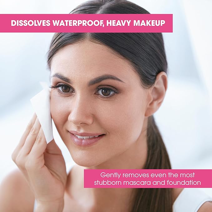 Diamond Wipes Face Cleansing and Waterproof Makeup Remover Wipes, Case of 50 Wipes, Alcohol Free Wipes with Vitamin E