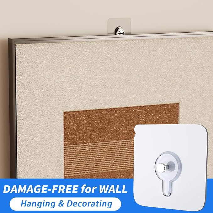 24 Pack Adhesive Wall Hooks, Wall Hangers Without Nails, No Damage Picture Hooks Waterproof and Rustproof to use Inside Kitchen, Bathroom, Home and Office（8mm）