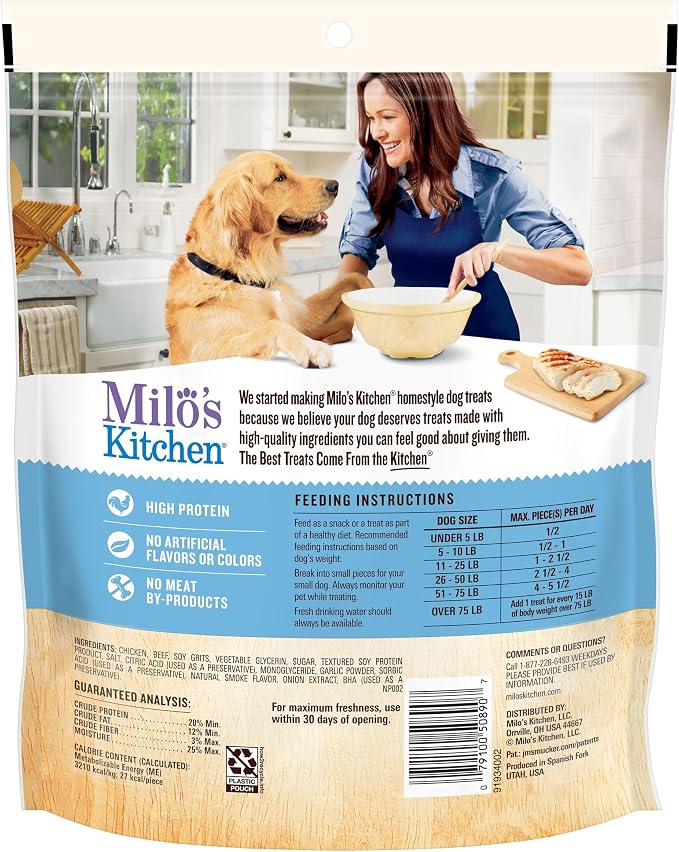 Milo's Kitchen Dog Treat Bundle: Chicken Meatballs 18 Ounce + Chicken & Apple Sausage Slices 18 Ounce