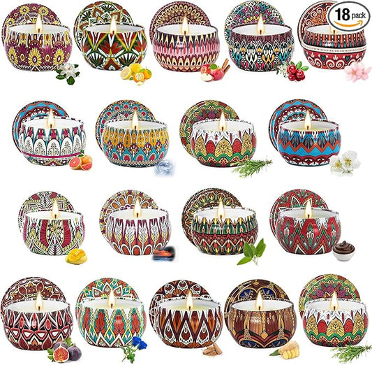 Candle Gifts for Women, 18 Packs Aromatherapy Candles, Scented Candles Gift Set for Women Gifts, Candles for Home Scented, Soy Wax Jar Candles, Retro Court Style - Exclusive for Nobles
