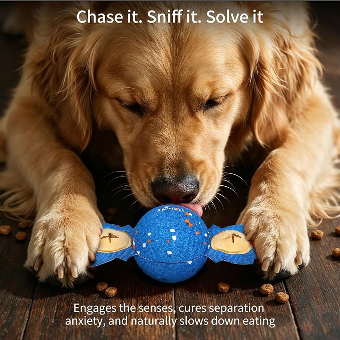 Interactive Vibrating Dog Ball Toy with Squeaky Wings for Medium Large Dogs