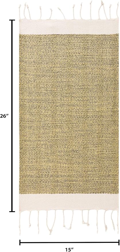 BAY LAUREL Turkish Hand Towel – Pack of 2 | Soft & Absorbent Decorative Towels for Bathroom, Hand, Face, Hair, Gym, Yoga, SPA, Kitchen & Tea | Boho Decor (Yellow, Herringbone 15x26 Inches (Set of 2)