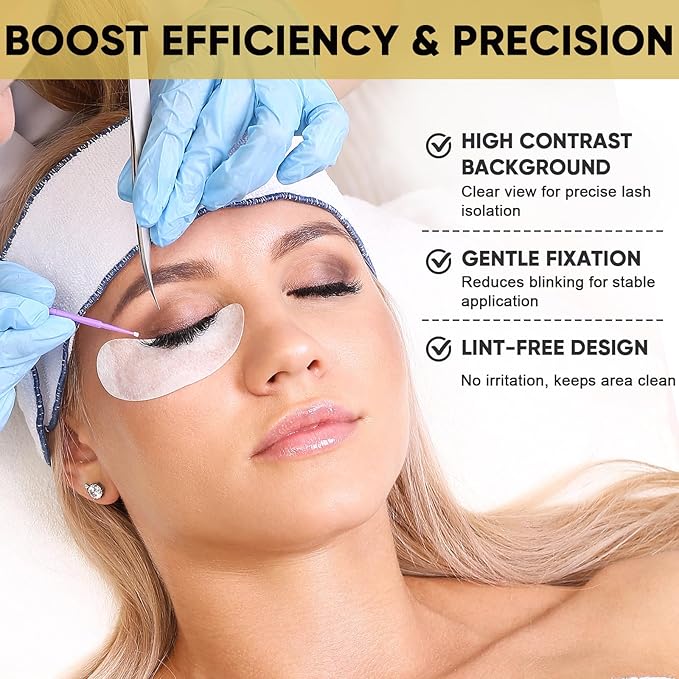 TEAWOO 150 Pairs Hydrogel Under Eye Patches, Eye Pads for Eyelash Extension/Eyelash Tinting, Eyelash Extension Supplies Infused with Natural Aloe Vera