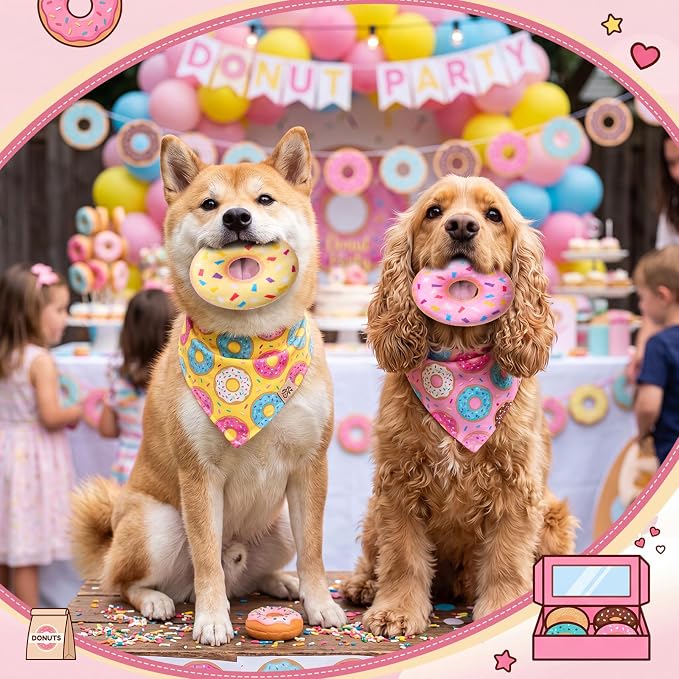Civaner 24 Pcs Stuffed Dog Toy Squeaky Plush for Small Breed, Donut