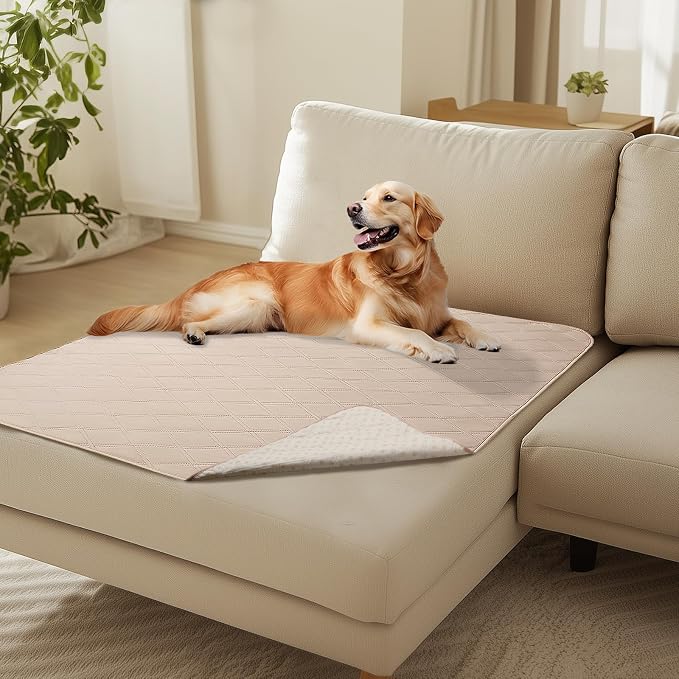 Luciphia Waterproof Couch Cover for Dogs, Non-Slip Pet Sofa Protector | Non-slip waterproof couch cover scratch-resistant machine washable protects sofa bed spills, Beige, 40" x 50"