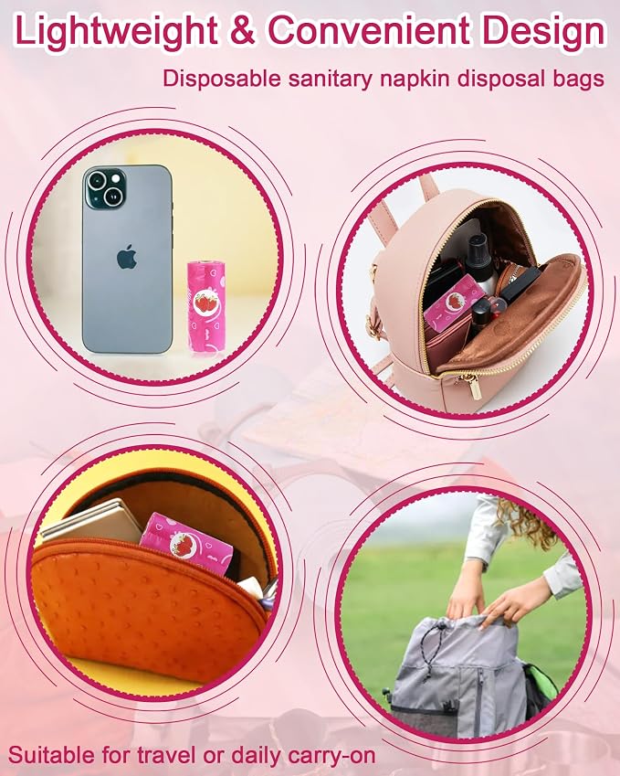 150 Pcs Sanitary Napkin Disposal Bags, ArtCute Sanitary Pad Disposable Bags Personal Care Tampons Disposal Trash Bag for Sanitary Women Privacy Handling Diaper Bag