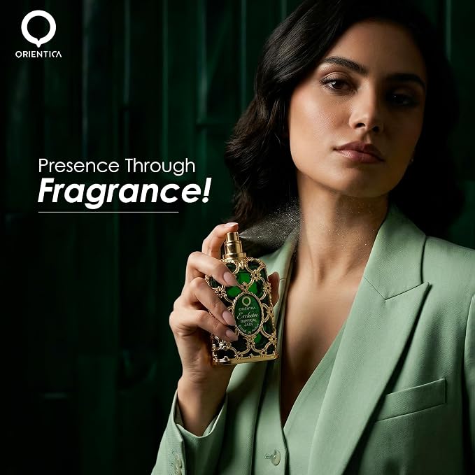 Orientica Luxury Exclusive Imperial Jade Extrait de Parfum 2.7 Oz/80ml - Orange, Green Lemon, Mint, Blackcurrant, Basil, Coriander, White Tea Leaves, Musk, Ambergris – Arabic Perfume for Men & Women
