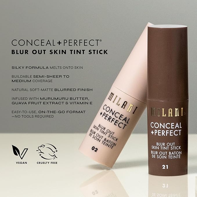 Milani Conceal + Perfect - Skin Tint Stick, Blur Out Tinted Moisturizer Makeup, Shade 12