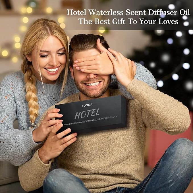 10-Pack Waterless Essential Oil Set(10 * 20ml) Luxury Waterless Scent Oils for Cold Air Diffuser, My Way, Infinity, Hope, White Tea & More for Home, Car, Hotel Office Aromatherapy
