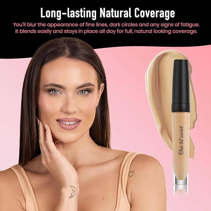 Frankie Rose Cosmetics Our Lil’ Secret Concealer - Full, Long Lasting Coverage for Dark Circles and Fine Lines - Easy to Blend - Soft, Smooth Complexion - Angelic